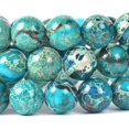 thumbnail image 2 of Blue Sea Sediment Jasper Gemstone 10mm Round Beads Stretch Bracelet 7 Inch Unisex, 2 of 2