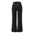 thumbnail image 4 of Pantalon Large pour Femmes Drapé de Rue Couleur Unie en Velours Côtelé Vert L, 4 of 6