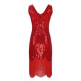 thumbnail image 2 of Birdeem Robe pour Femmes de Printemps et d'Été à Col Rond Sans Manches avec Paillettes et Franges en Forme de Boule, Robe de Fête, Banquet, Danse, Robe Courte, 2 of 5