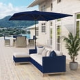 thumbnail image 2 of Outsunny Parasol de Patio Inclinable, Parasol de Jardin de Marché avec Manivelle, Bleu Marine, 2 of 10