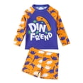 thumbnail image 1 of MIASHUI Boys Two Piece Rash Guard Swimsuits Sets Kids Long Sleeve Sunsuit,Orange,4-5 Years, 1 of 9