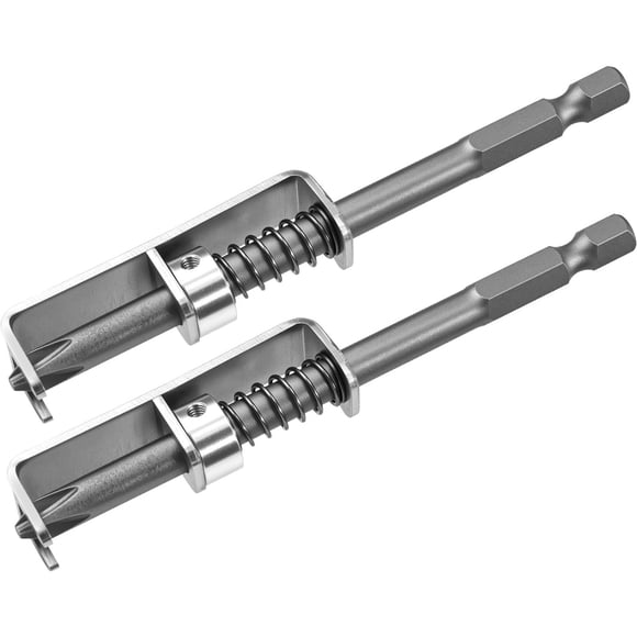 2 Pcs Spring Screw Holder Bit, 4.72 inch Anti-Drop Screwdriver Bit, Single-Hand Operation Bit Holder for Electricians, Mechanics, DIY Home Repair,Versatile Screw Retaining Tool,Screw Holder,(Silver)