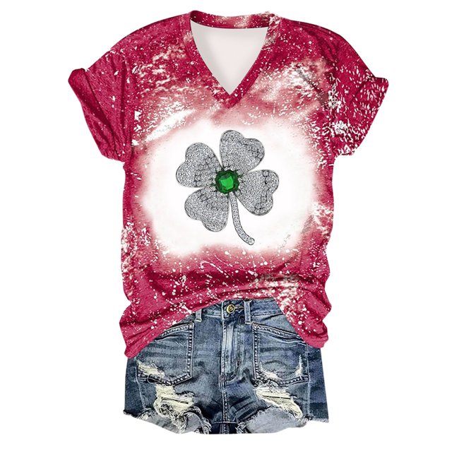 Offres jusqu'à 70 % de Réduction! Hauts d'Été pour Femmes 2024 Grande Taille Mode T-shirt Imprimé à Manches Courtes Col Rond T-shirt à Manches Courtes Col en V T-shirt Cadeau pour Femmes en Solde