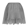 thumbnail image 4 of Miqool Womens Lace Mini Skirt Low Rise Pleated Ruffle Half Slip Skirt Layered Flowy Short Skirt Streetwear, 4 of 6