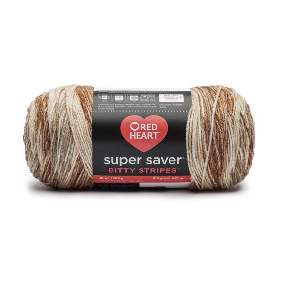 Red Heart® Super Saver® Bitty Stripes™ Yarn, Acrylic #4 Medium, 10oz/283g, 515 Yards