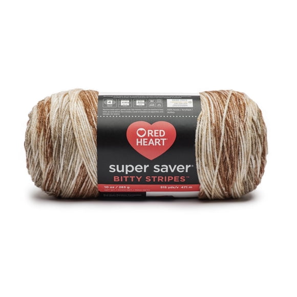 Red Heart® Super Saver® Bitty Stripes™ Fil, Acrylique #4 Moyen, 10oz/283g, 515yd