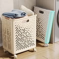 thumbnail image 1 of Tyidzon Foldable Laundry Baskets With Wheels Multi Functional Portable Dirty Clothes Hamper With Wheels Organization Toy Storage Basket With Handle For Bathroom Apartm, 1 of 6
