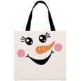 thumbnail image 1 of Christmas Decor Merry Christmas Snowman Face Printed Linen Bag, 1 of 3