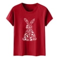 thumbnail image 4 of Tauxra Hauts d'Été à Manches Courtes pour Femmes, T-Shirts à Col Rond pour Femmes, Blouse T-Shirt Décontractée à Imprimé de Pâques, 4 of 5
