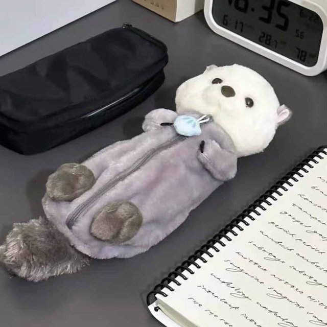 Trousse à Crayons en Peluche 3D, Trousse à Crayons Multifonctionnelle pour Enfants