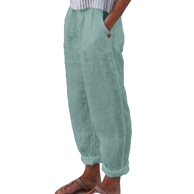 Kcodviy Women High Waisted Wide Soft Pants Women Casual Leg Pants Drawstring Elastic Dress Pants for Women Business Casual with Pockets Trousers Comfy Straight Leg Long Pants with Pockets