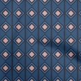thumbnail image 1 of oneOone Georgette Viscose Teal Blue Fabric Geometric Craft Projects Decor Fabric Printed By The Yard 42 Inch Wide, 1 of 5