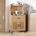 thumbnail image 2 of Gymax 2PCS Coffee Bar Cabinet w/Pegboard Storage Drawer & Shelf Buffet Sideboard, 2 of 10