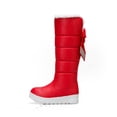 thumbnail image 4 of Chaussures pour Femmes Mode Automne Hiver Style Collégial Bottes Hautes d'Automne pour Femmes en Coton Neige avec Nœud et Strass à Plateforme en Liquidation, 4 of 9