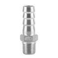 thumbnail image 1 of Ccdes Adaptateur de Queue de Tuyau, Acier Inoxydable SS304 Tuyau de Filetage Mâle Raccord de Queue de Tuyau de Barbillon BSP 1/8 3/4, Raccord de Tuyau de Barbillon, 1 of 3