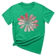 thumbnail image 5 of KIHOUT Nouveau Haut de Mode d'Été pour Femmes 2025, T-Shirt à Manches Courtes à Col Rond Décontracté à Imprimé Floral Vert G, 5 of 5