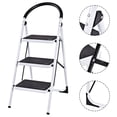 thumbnail image 1 of Costway 3 Step Ladder Folding Stool Heavy Duty Industrial Lightweight 330lbs Capacity, 1 of 10