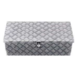 KFFKFF Heavy Duty Aluminum Truck Bed Tool Box, Stripes Plated Tool Box with Side Handle and Lock Keys, Storage Toolbox Chest Organizer