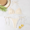 thumbnail image 4 of Ensembles de Bikini Deux Pièces pour Femmes, Haut Triangle à Dos Nu, Maillot de Bain String, 4 of 6