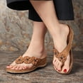 thumbnail image 1 of Stretch Orthotic Slide Sandals Cross Sandals Woven Beach Wedge Slippers Shoes, 1 of 7