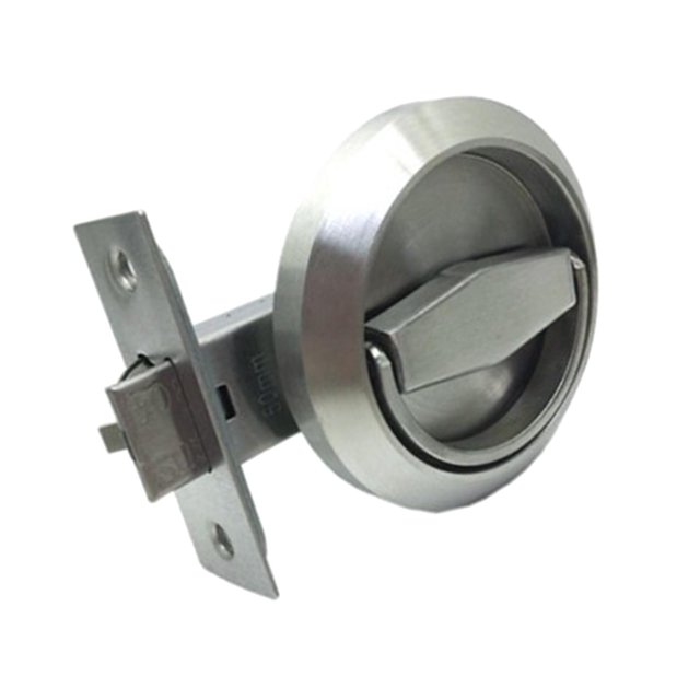Tnarru Round Knobs Rings Pulls Lock Door Handle Lock Parts Stainless Steel Recessed Door Knob Outdoor Lock for Corridor Storeroom Single Lock
