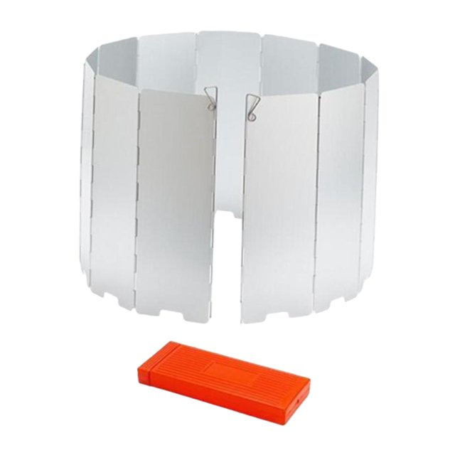 Almencla Pare-Vent de Poêle de Camping Pliable Compact Protection contre le Vent pour Barbecue Cuiseur Randonnée Argent