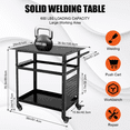 thumbnail image 4 of Kojooin Welding Table with Wheels, Storage and Pegboard, Heavy Duty Steel Mobile Welding Bench for Garage Workshop, 4 of 7