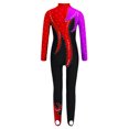 thumbnail image 4 of CHICTRY Kids Girls Sparkly Rhinestone Long Sleeve Unitard Full Body Jumpsuit One Piece Bodysuit Purple&Red 12, 4 of 5