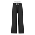thumbnail image 4 of Pants for Women, Womens Fashionable Striped Printed Drawstring Wide Leg Pants, 4 of 4