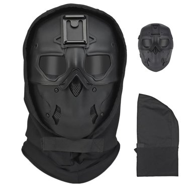 Couvre-visage Pratique Airsoft Casque Sauvage Sport de Plein Air Prise de Vue Protection des Yeux Couvre-Chef Ajustable pour Cosplay Costume Film No.1