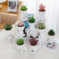 thumbnail image 3 of YAOMOBB Indoor Plant Decoration Pot Creative Craft Desktop Vase Container Small Figure Potted Plant Pot Mini Human Shaped Ceramic Flower Pot, 3 of 6