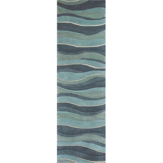 HomeRoots 354085 2 ft. 3 in. x 7 ft. 6 in. Runner Wool Ocean Area Rug