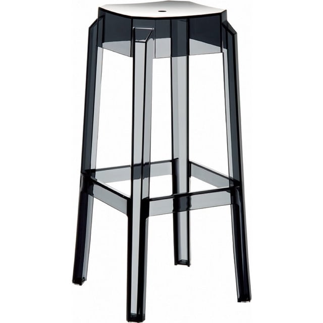 Compamia Fox 30" Polycarbonate Patio Bar Stool in Transparent Black
