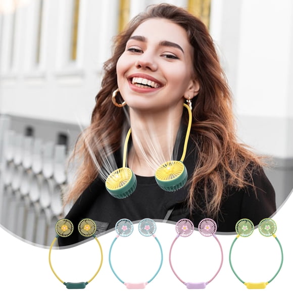 Sentmoon Portable Neck Fan Portable Fans Hanging Fan Cute Outdoor Portable Small Fan Big Wind Power Silent Walking Fan Camping Folding Fan USB Charging Multi-direction Adjustment Hanging