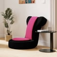 thumbnail image 1 of Costway Lazy Sofa Chair with Adjustable Headrest & Backrest, Sponge Padded Seat,Metal Frame Black + Pink, 1 of 9