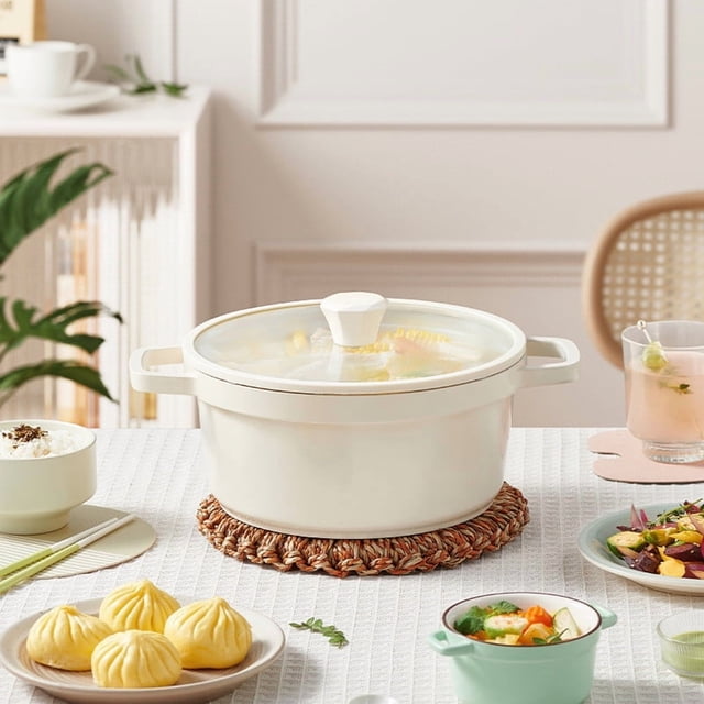 Fwttom Style Enameled Pot Household Cooking Saucepan Casserole Ceramic Pot Pot Pot Soup Pot Non-Stick Induction Cooker Soup Pot