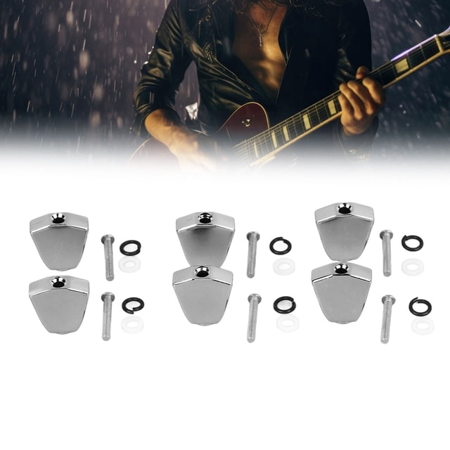 6 Pcs Bouton de Touche d'Accordage de Poignée de Machine Guitare, Boutons de Tête de Machine en Métal de Remplacement pour Guitare Acoustique Électrique