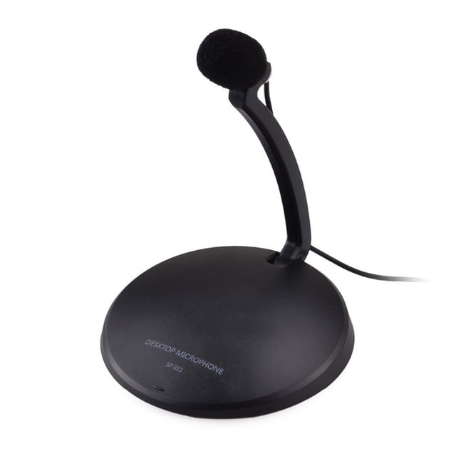 axGear 3.5mm Desktop Tie-clip Microphone for PC Laptop Notebook Skype Voice Record in black. Features a compact, portable design with a sturdy desktop stand and tie-clip option. Includes a windscreen, 1.5-meter cable, and gold-plated 3.5mm stereo plug for compatibility with various PCs. Omni-directional condenser microphone with a frequency response of 50-16,000Hz and sensitivity of -30dB ± 3dB.