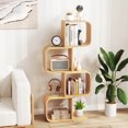 thumbnail image 2 of Costway 1 PCS 4-Tier S-Shaped Bookcase with 4 Open Cubes Geometric Corner Display Shelf, 2 of 9