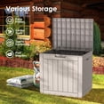 thumbnail image 2 of Coffre de Terrasse en Résine de 31 Gallons, Coffre de Rangement Extérieur Verrouillable pour Meubles, Outils de Jardin et Rangement d'Outils, Boîtes de Rangement Extérieures Étanches - Gris, 2 of 7