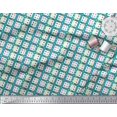 thumbnail image 2 of Soimoi Japan Crepe Satin Fabric Geometric Check Print Fabric by The Yard 42 Inch Wide, 2 of 3