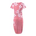 thumbnail image 2 of Ovzne Robes pour Femmes 2025 Robe Mode Robe Décontractée pour Femmes Imprimée à Manches Courtes Col Rond Robe avec Poches Grande Taille Robe Maxi à Manches Courtes Imprimée Liquidation, 2 of 4