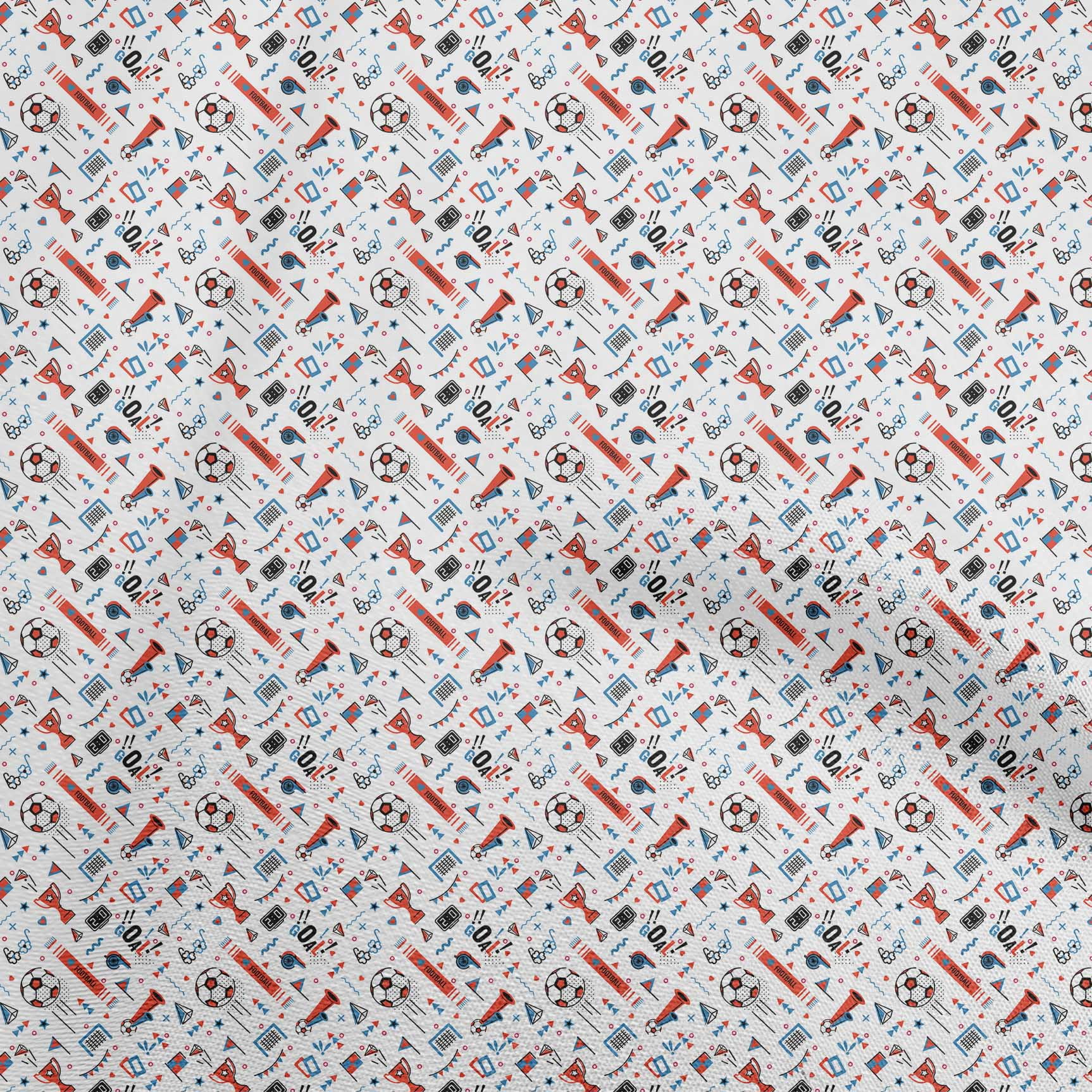 oneOone Rayon White Fabric Sports Fabric For Sewing Printed Craft Fabric By The Yard 56 Inch Wide