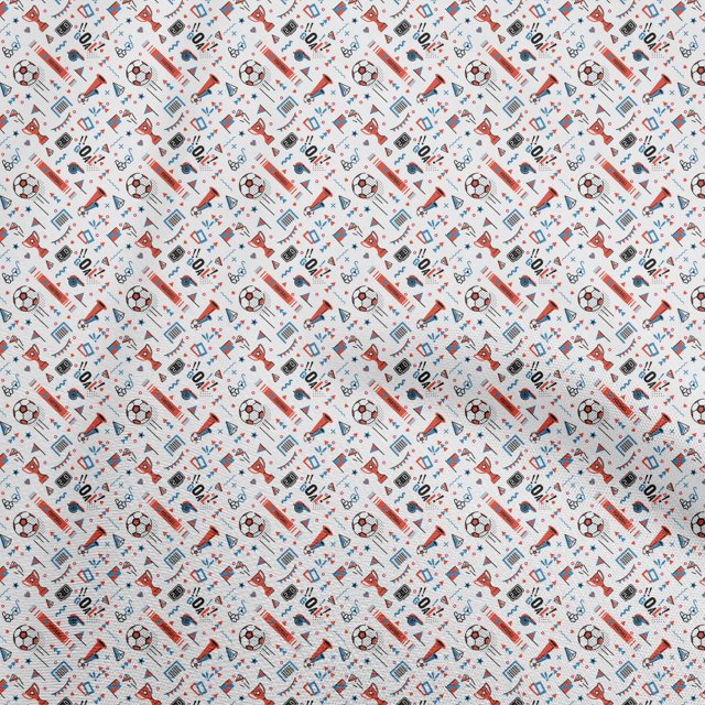 oneOone Rayon White Fabric Sports Fabric For Sewing Printed Craft Fabric By The Yard 56 Inch Wide