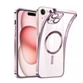 thumbnail image 5 of Pour Apple iPhone 16 Étui Magnétique avec HaloLock Antichoc Protecteur Électroplacage Étui Transparente - Or Rose, 5 of 5