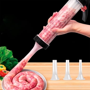 EGNMCR Ensemble d'Ustensiles de Cuisine, Bourre-Saucisse Fait Maison, Machine Manuelle à Saucisses, Machine de Remplissage Rapide de Viande, Qualité Alimentaire, Outil de Bourre-Saucisse de Cuisine, Bourre-Saucisse