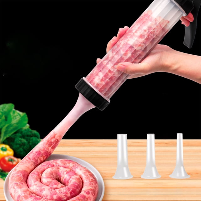 EGNMCR Kitchen Utensils Set, Sausage Stuffer Homemade Manual Sausage Maker Fast Meat Filling Machine Food Grade Kitchen Sausage Stuffer Tool Sausage Maker