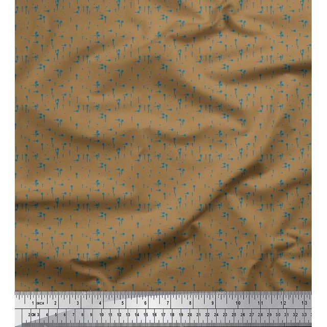 Soimoi Polyester Crepe Fabric Dots Shirting Printed Fabric 1 Yard 52 Inch Wide