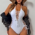 thumbnail image 4 of FcBaudy Womens Swimsuits One Piece Swimsuit Women Plus Size Swimsuit for Women Tankini Swimsuits for Women Women Solid Color Backless Strap Bikini Swimsuit Women Nylon Swimsuit, 4 of 8