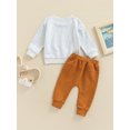 thumbnail image 4 of Faithtur Toddler Boy 2Pcs Fall Outfits, Long Sleeve Letter Print Pullover Tops + Pants Set, 4 of 9
